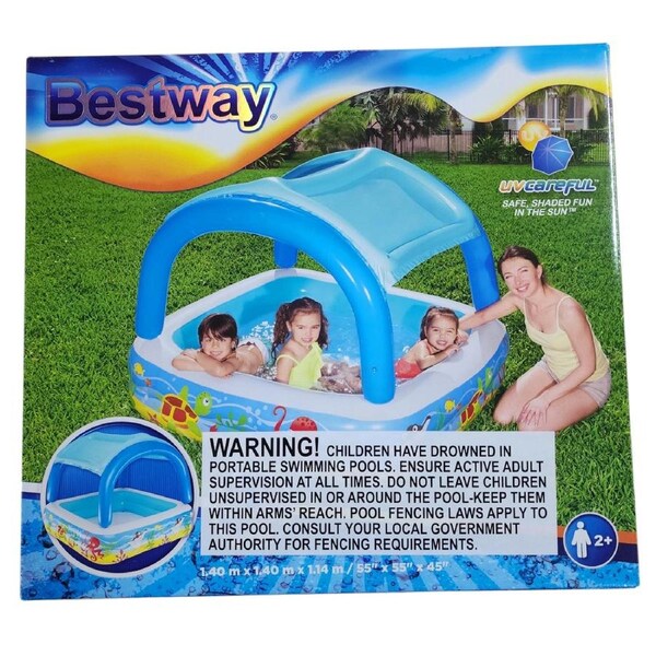 Bestway Canopy Play Inflatable Pool Sun Shade 1.4x1.4x1.14m 265l Age 2+