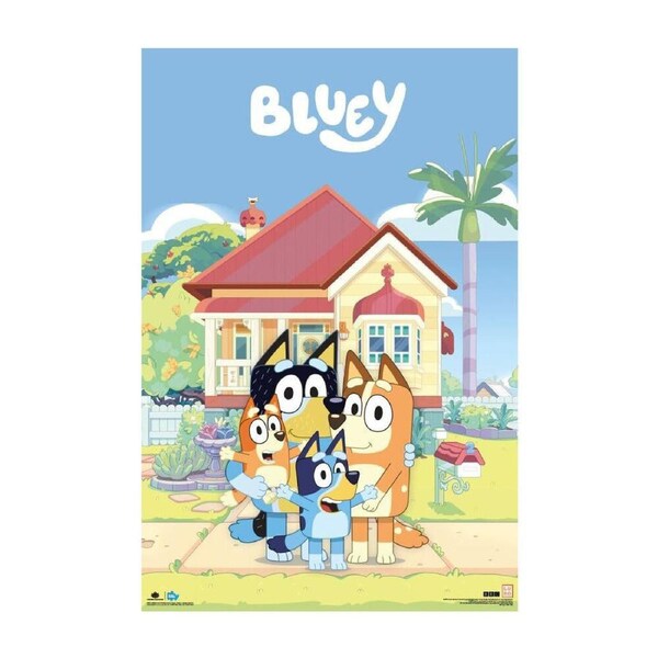 Bluey Family House Poster 91.5x61cm Kids/Children Room Wall Art Display Decor