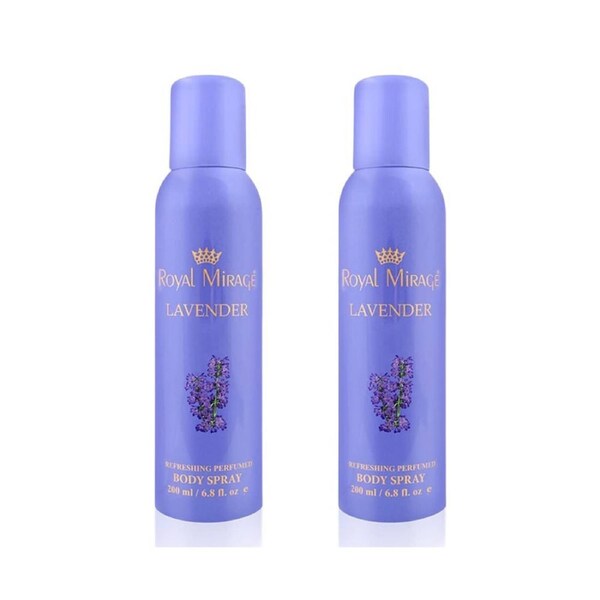 2PK Royal Mirage Lavender Body Perfume Fragrance Spray Scent For Women 200ml
