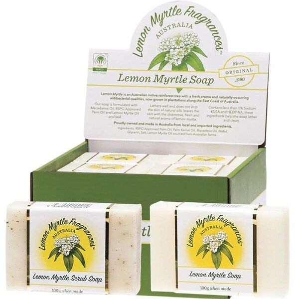 Lemon Myrtle Fragrances Soap Mixed - Plain & Exfoliant 24x100g