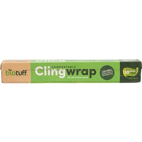 Biotuff Compostable Cling Wrap 100 X 30cm Sheets 30m