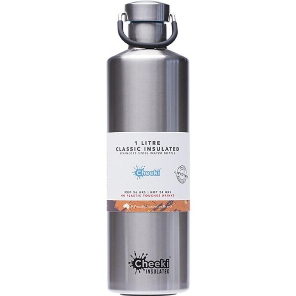 Cheeki Stainless Steel Bottle Insulated - Silver 1 Litre