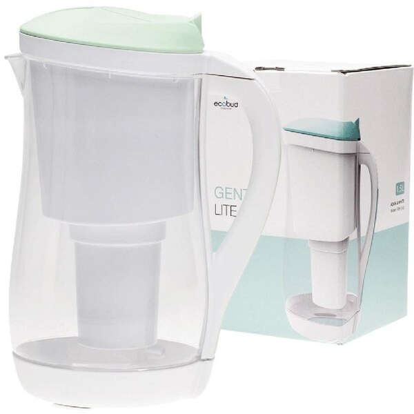 ECOBUD Gentoo Plastic Water Filter Jug Aqua & White 1.5L
