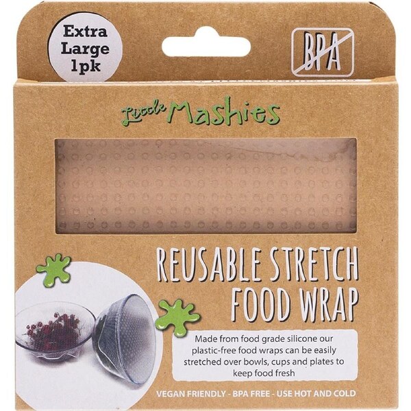 LITTLE MASHIES Reusable Stretch Silicone Food Wrap Extra Large 30cm X 30cm 1