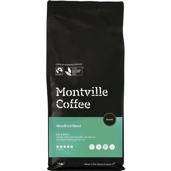 MONTVILLE COFFEE Coffee Beans Woodford Blend 1kg