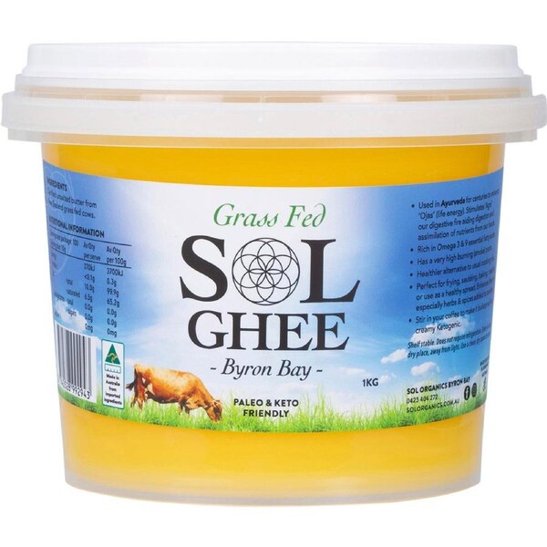 SOL ORGANICS Grass Fed Ghee 1kg