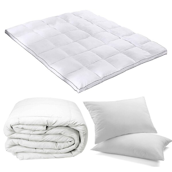 Royal Comfort Bedding Essentials Quilt Topper and 2 Pillows Complete Set Queen