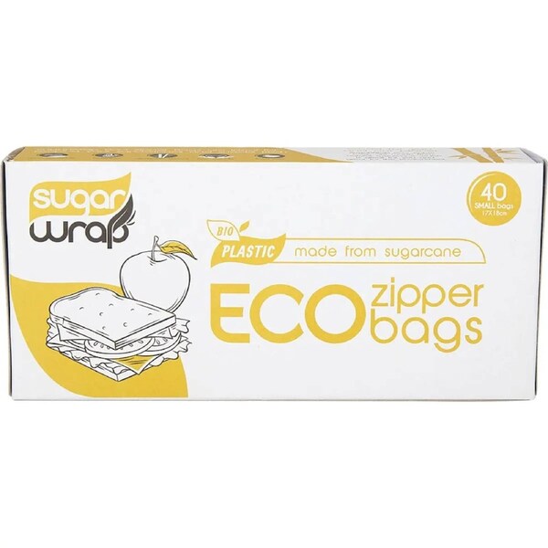 SUGARWRAP Eco Zipper Bags Made From Sugarcane - Small 40