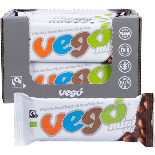 VEGO Whole Hazelnut Chocolate Bar Mini 20x65g