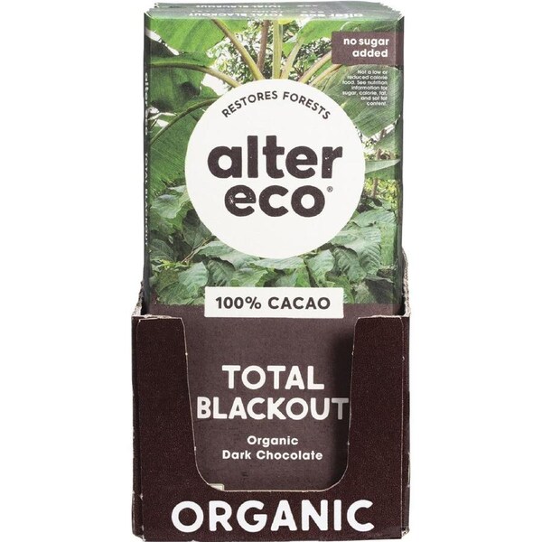 Alter Eco Chocolate (Organic) Dark Total Blackout 75g 12 Pack