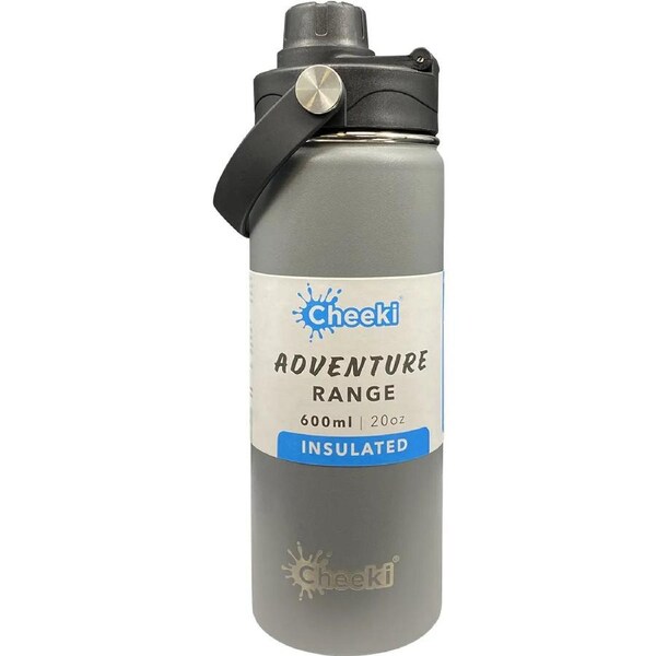 Cheeki Stainless Steel Bottle Adventure Insulated Slate 600ml