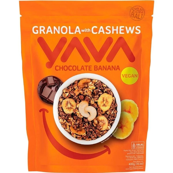 YAVA Granola with Cashews Chocolate Banana 400g