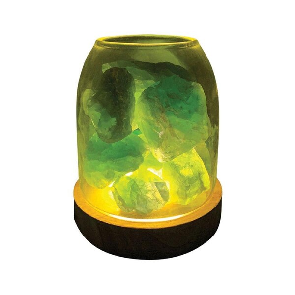 Amrita Court Aurora Crystal Diffuser Wooden Base With Light Green Calcite