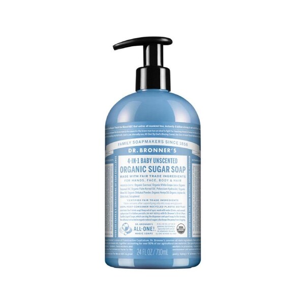 Dr. Bronner's Organic Sugar Soap 4-in-1 Unscented (Baby) (pump) 710ml