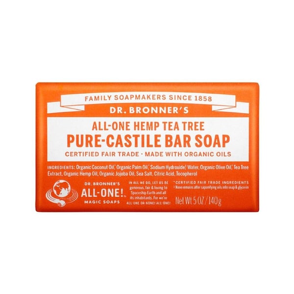 Dr. Bronner's Pure-Castile Bar Soap (Hemp All-One) Tea Tree 140g