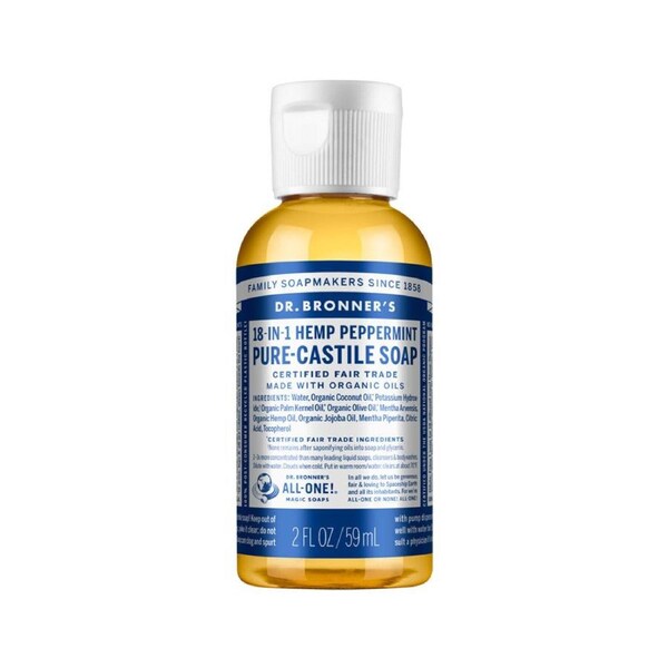 Dr. Bronner's Pure-Castile Soap Liquid (Hemp 18-in-1) Peppermint 59ml