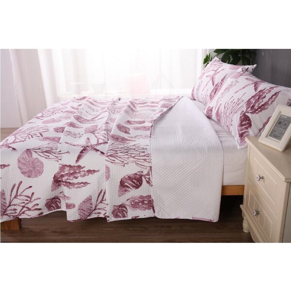 Ramesses Printed Reversible Ultrasonic Bamboo Blend Comforter Set King / Spring Red