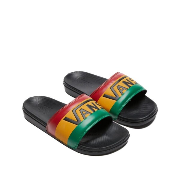 Vans La Costa Slide On Slides Flip Flops Bob Marley Reggae - Rasta Black US 4
