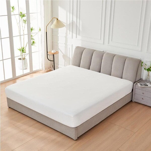 LINENOVA 2000TC 40cm Deep Wall Fitted Sheet Ultra Soft For All Seasons Double / White