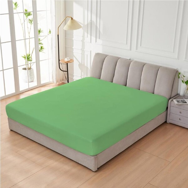 LINENOVA 2000TC 40cm Deep Wall Fitted Sheet Ultra Soft For All Seasons Double / Avocado