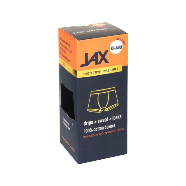 Pelvi JAX Men's Leakproof Underwear Boxer Trunk Black XXL