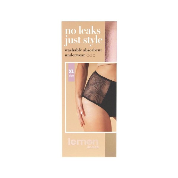 Pelvi Lemon Light Bladder Leaks Leakproof Underwear High-Waisted Black XL