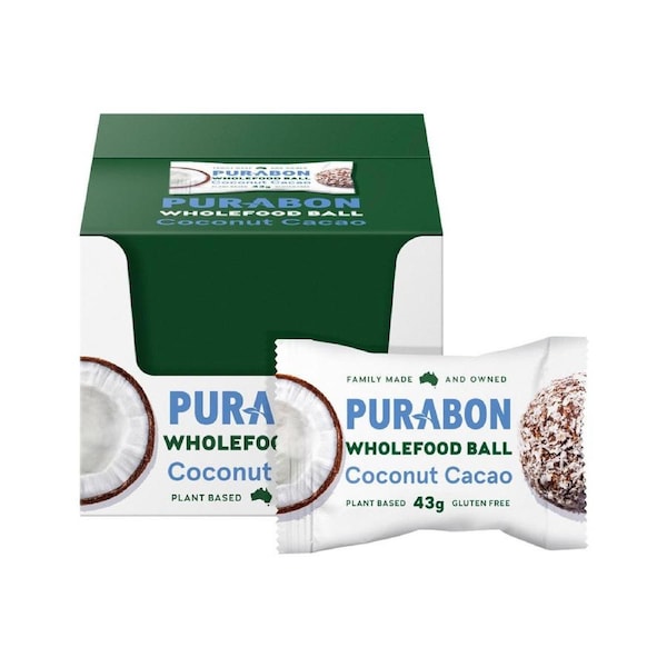 Purabon Wholefood Balls Coconut Cacao 43g(Pack of 12)