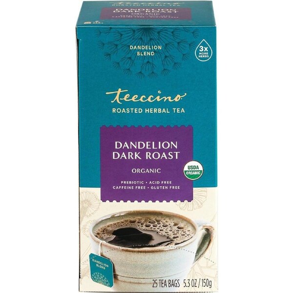 Teeccino Herbal Org Dandelion DarkRoast x 25 Tea Bags