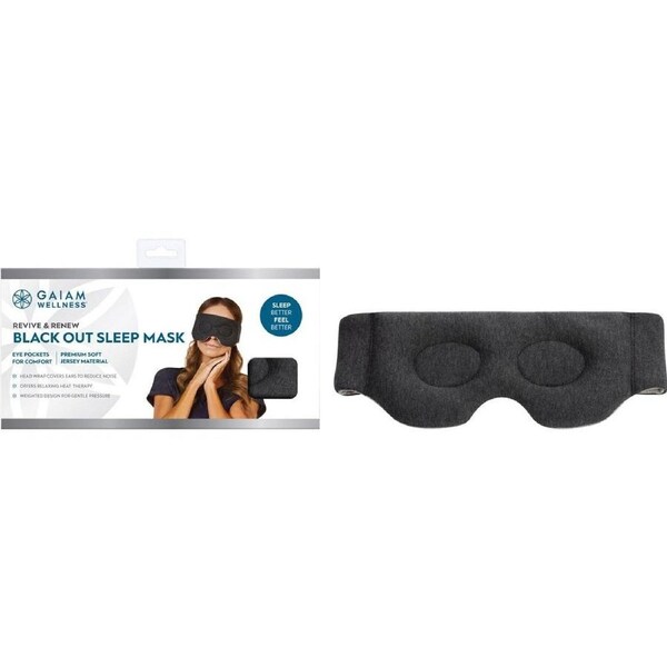 GAIAM Revive and Renew Black Out Sleep Mask 1