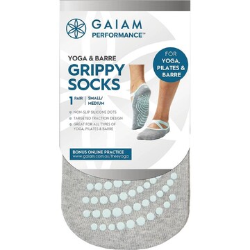 Chaussettes De Yoga Gaiam Barre – Lot De 2, Antidérapantes, Noir, Taille Unique