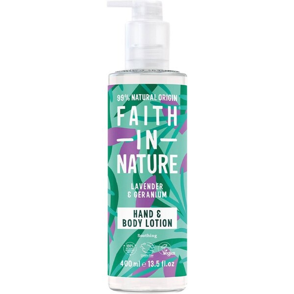 FAITH IN NATURE Hand & Body Lotion Soothing Lavender & Geranium 400ml