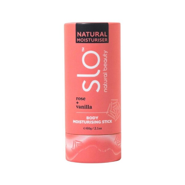 Slo Natural Beauty Natural Body Moisturising Stick Rose + Vanilla 60g