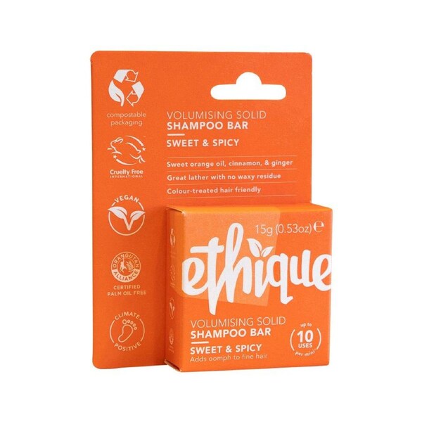 Ethique Bar Shampoo Volumising Solid Sweet & Spicy (Adds Oomph To Fine Hair) 15g