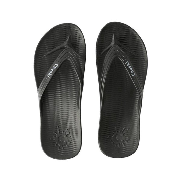 Cheeki Arch Support Thongs Black Womens Size US8