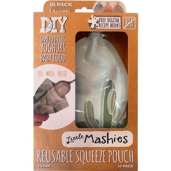 Little Mashies Reusable Squeeze Pouch Boho 10x130ml