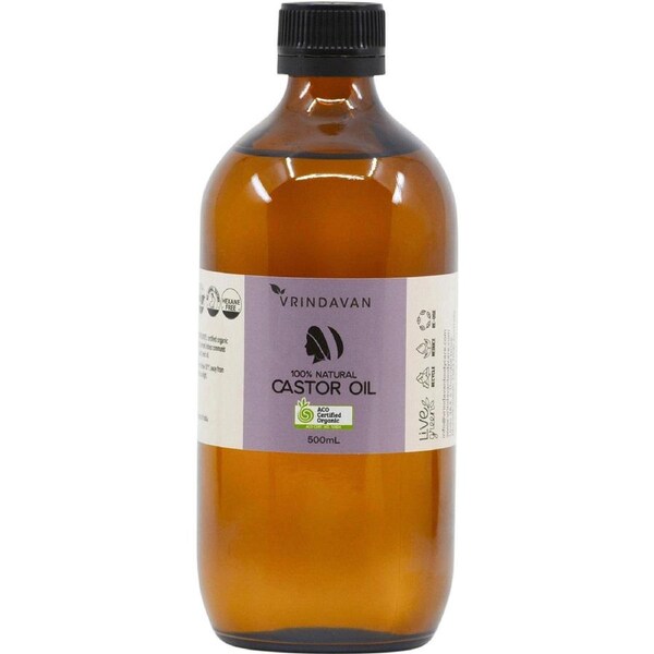 Vrindavan Castor Oil 100% Natural - Amber Glass Bottle 500ml