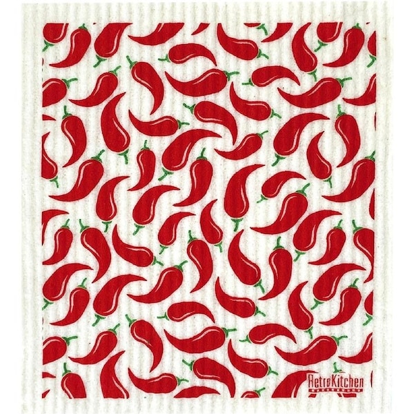 Retrokitchen 100% Compostable Sponge Cloth Chillies