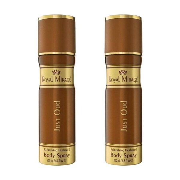 2PK Royal Mirage Just Oud Body Perfume Fragrance Spray Scent For Women 200ml