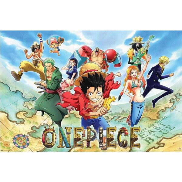 One Piece Map Poster 91.5x61cm Kids Room Wall Hanging Display Art Decor