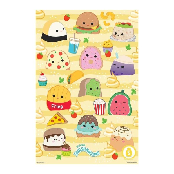 Original Squishmallows Food Squad Poster 91.5x61cm Kids/Child Room Wall Decor
