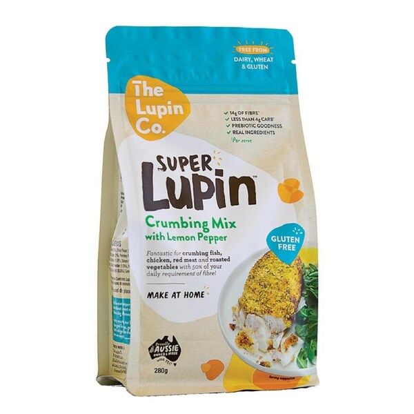 The Lupin Co. Super Lupin Crumbing Mix with Lemon Pepper 280g