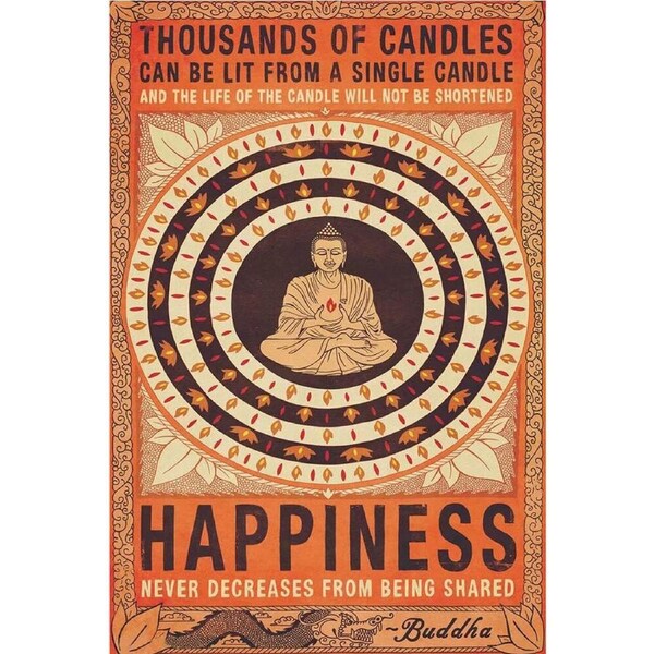 Impact Merch Buddha Happiness Poster Home/Room Wall Decor Display 91x61cm