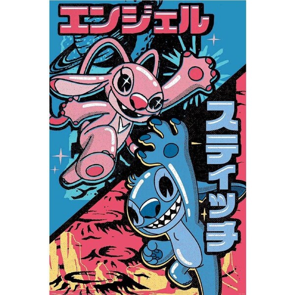Disney Lilo & Stitch Japanese Combo Poster Room Wall Decor Display 91x60cm