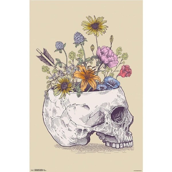 Impact Merch Rachel Caldwell Flower Skull Poster Wall Decor Display 91x60cm