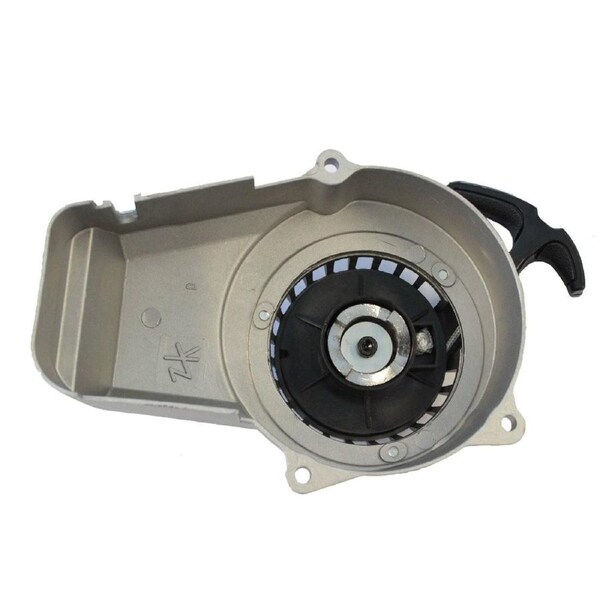 TDR Pull Start Starter for 43cc 47cc 49cc 2-Stroke Engine, Fits Pocket Rocket Mini ATV Quad Bike Scooter, Silver Aluminum Pull Starter