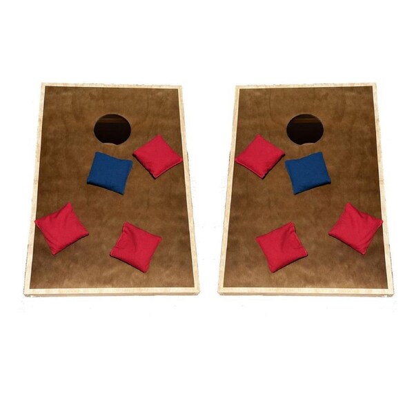 Dark Stained Dual Board Cornhole Game - Tailgate Size 0.9m x 0.6m