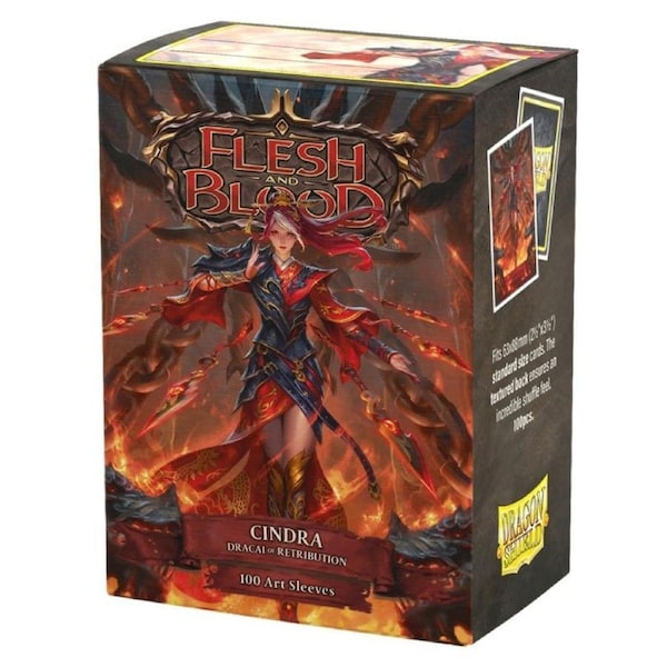 Dragon Shield Matte Art Flesh And Blood Cindra Dracai Of Retribution Card Sleeves 100 Pack