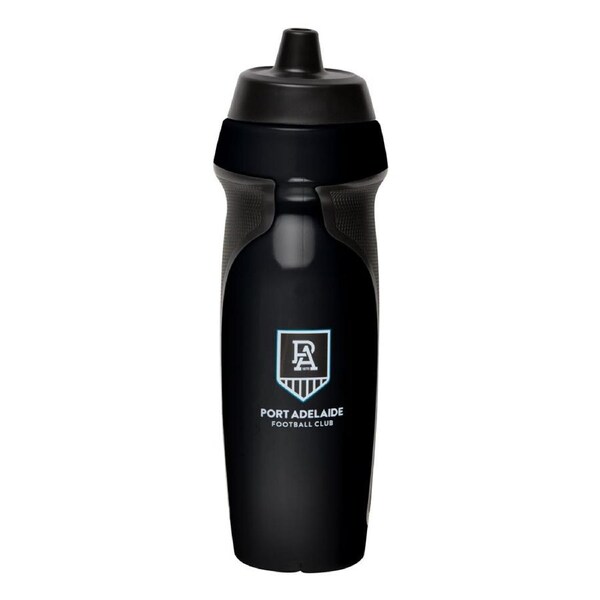 Port Adelaide Power AFL 2025 Sports Drink Water Bottle with Rubber Grip