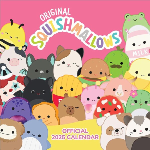 Squishmallows 2025 Square Wall Calendar 30x30cm Home/Room Hanging Decor