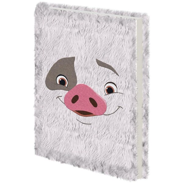 Disney Moana 2 Pua Plush Kids Notebook Writing Stationery Grey 22x16.5cm